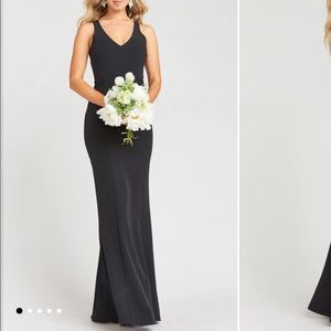 Show Me Your Mumu Morgan Dress Black Stretch Crepe Sz M! Worn once + dry cleaned